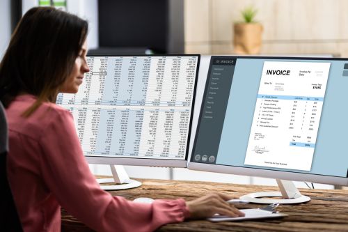 An accountant working on taxes