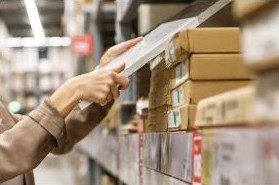 A UPS store shelves